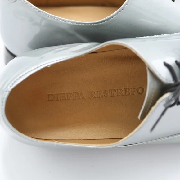 DIEPPA RESTREPO Joe Patent Leather Silver/Black Oxfords Brogues Women - Picture 10 of 15